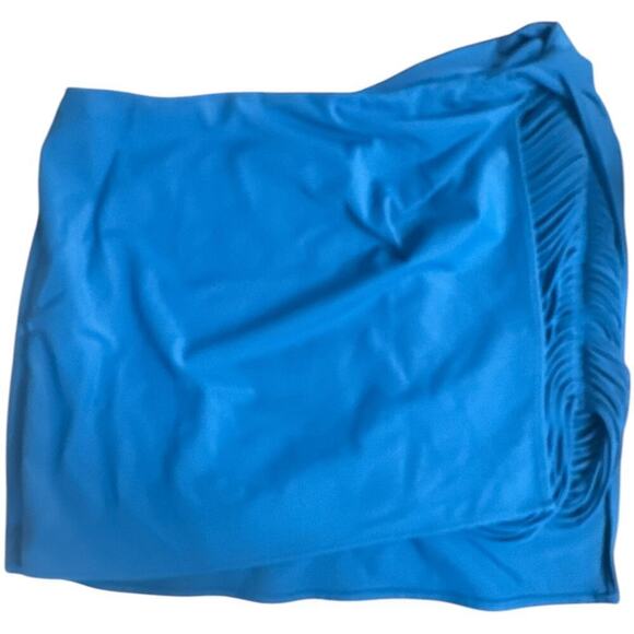 La Perla Blue Cover Up Asymmetrical Waist Short Skirt Women 46 US 10 Runs Small - Picture 1 of 6